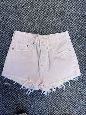 Levi's Light Pink Distressed Denim Cutoff Shorts